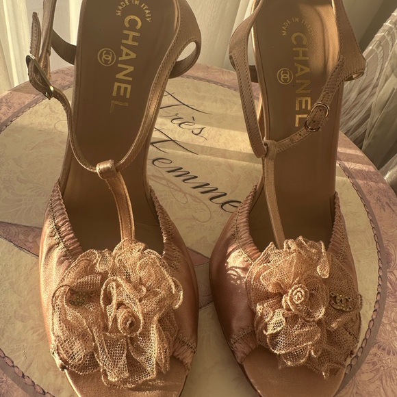 CHANEL Shoes - Chanel Vintage Floral Rare Heels